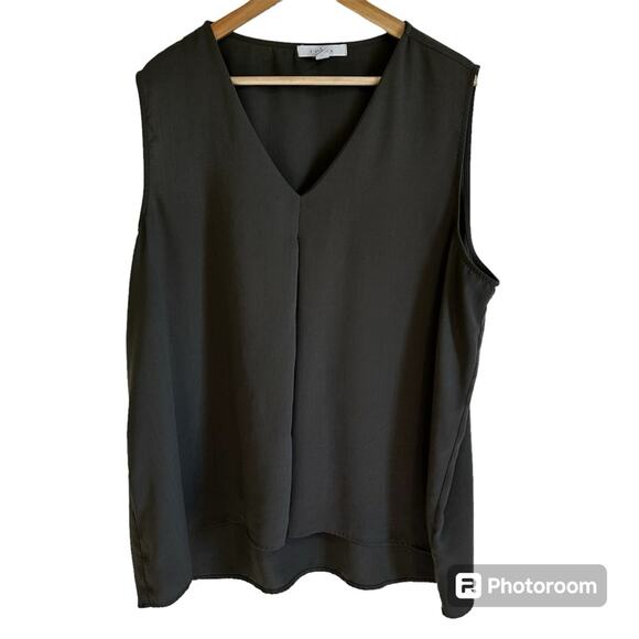 Fever‎ women’s blouse xxl sleeveless greenish tan - Picture 1 of 7